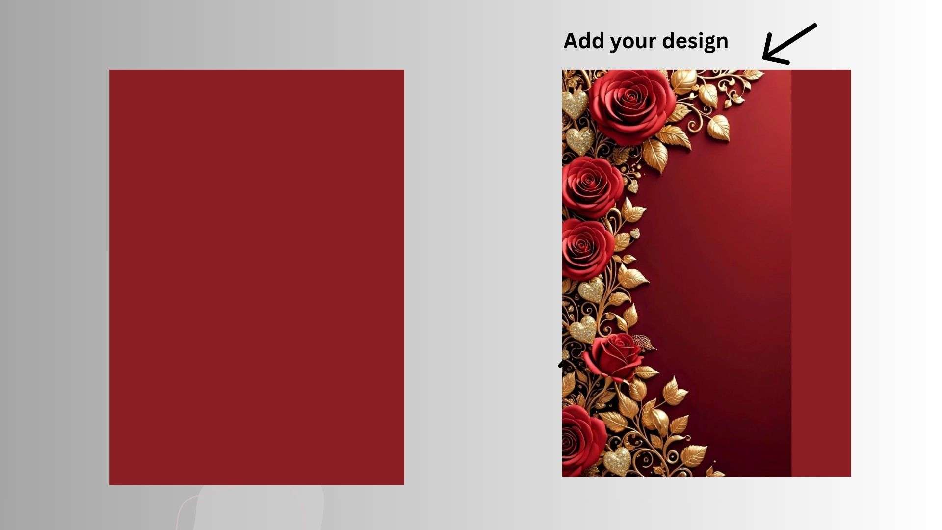 Red floral Miss You Card, Canva Tutorial